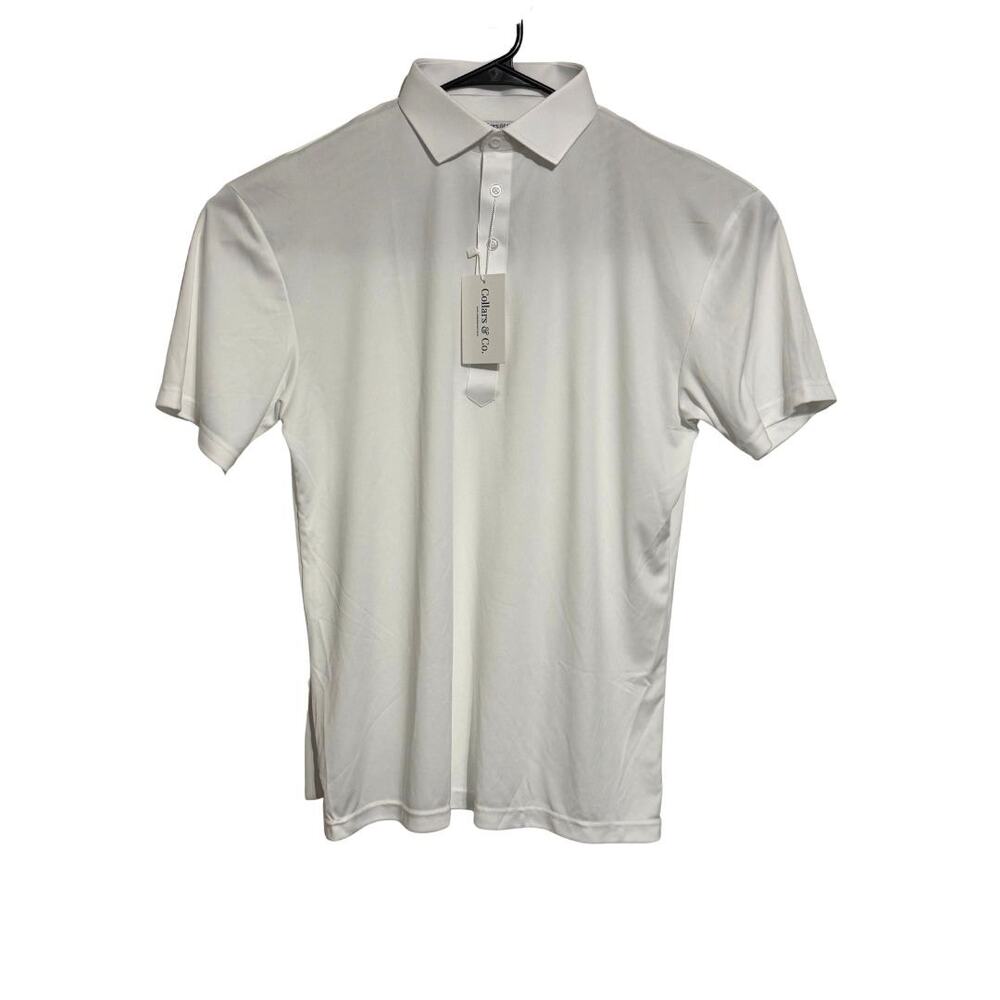 Collars & Co Mens Large White Performance Polo Semi Spread Collar NWT - Picture 2 of 6
